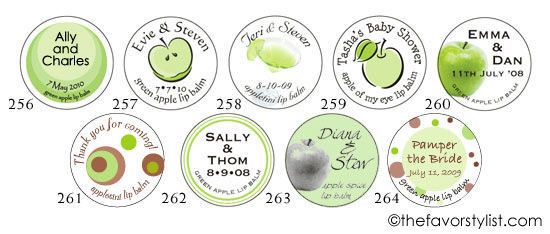 apple theme favor labels