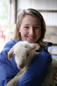 girl with lamb