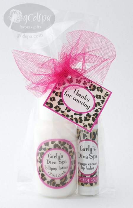 diva spa party favors