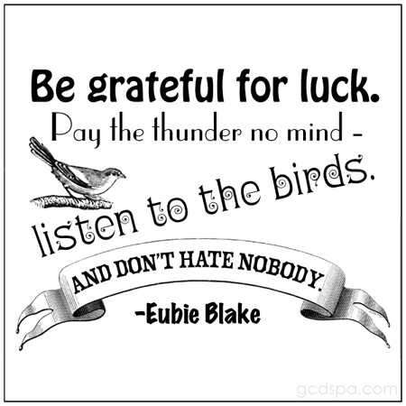 be grateful for luck