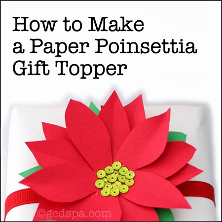 paper poinsettia gift topper