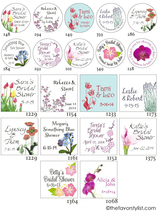 floral theme tags labels