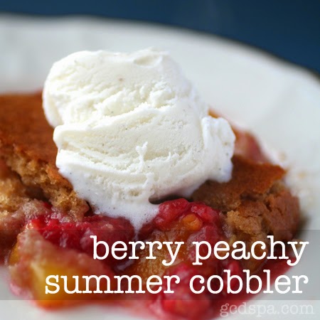 summer recipes berry peachy summer cobbler