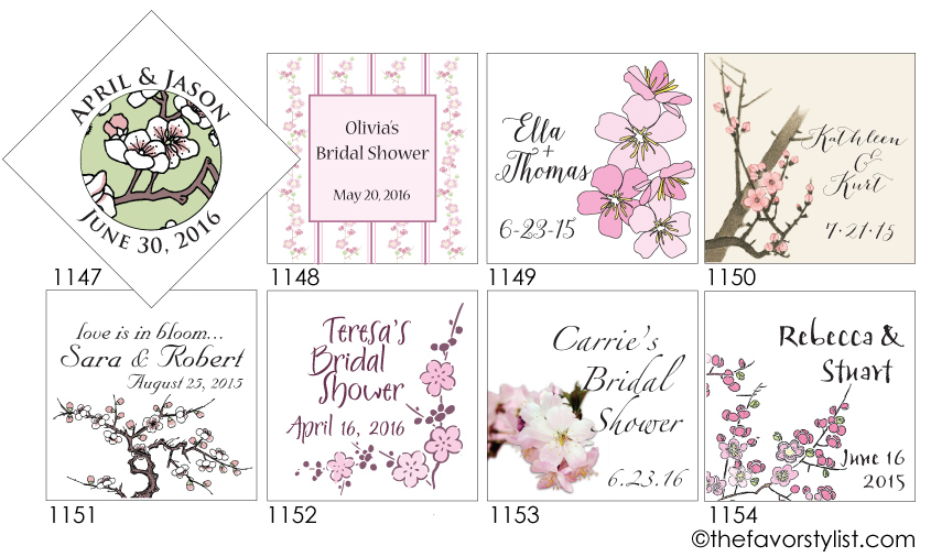 cherry blossom theme favor tags