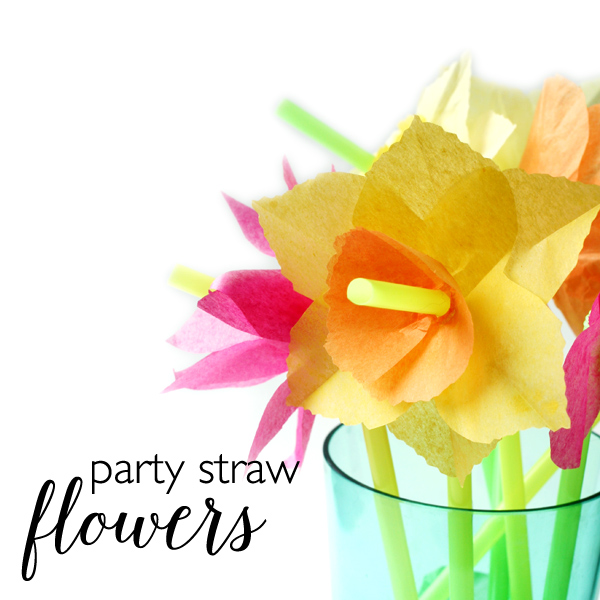 spring party straw flowers