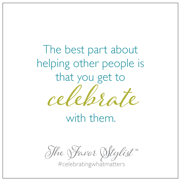 helping others celebrating with them
