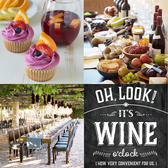 wine theme events cupcakes table signs