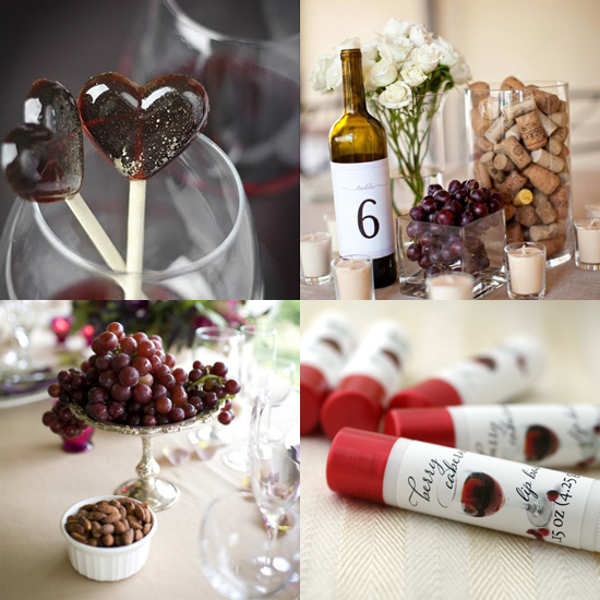 wine theme treats and centerpieces