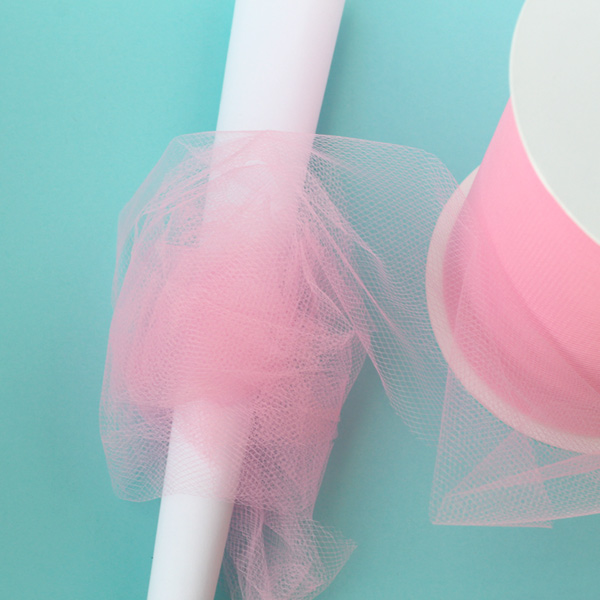 wrap tulle around cone for tulle cotton candy 