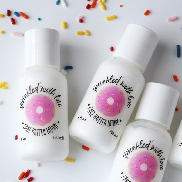 sprinkled with love lotion favors