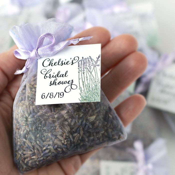 Lavender Wedding Favors Baby Shower Lavender Shower Favors Lavender Placards 25 Lavender Sachets w Personalized Tags