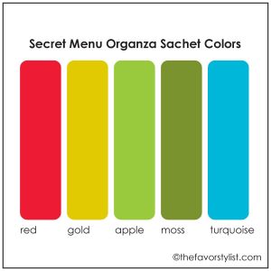 secret menu organza sachet colors