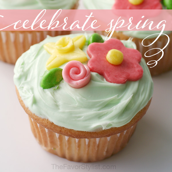 celebrate spring floral cupcakes